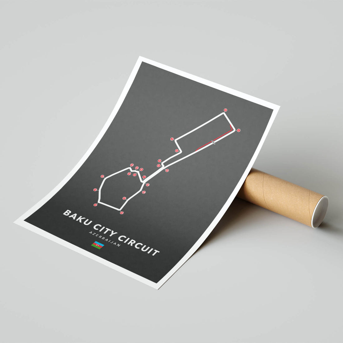 Baku City, Azerbaijan Racing Circuit Print
