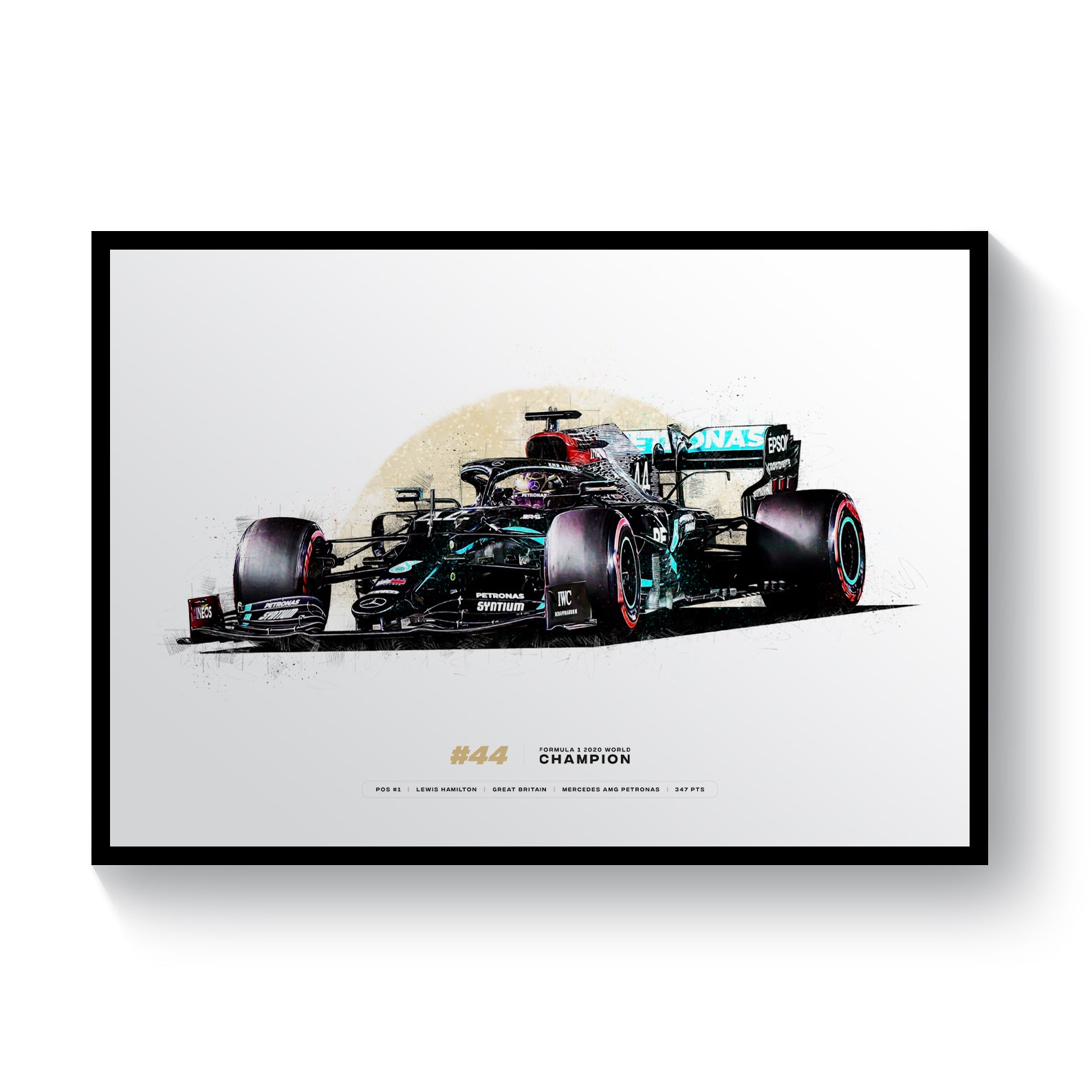 Lewis Hamilton Formula 2020 World Champion Mercedes W11 Print