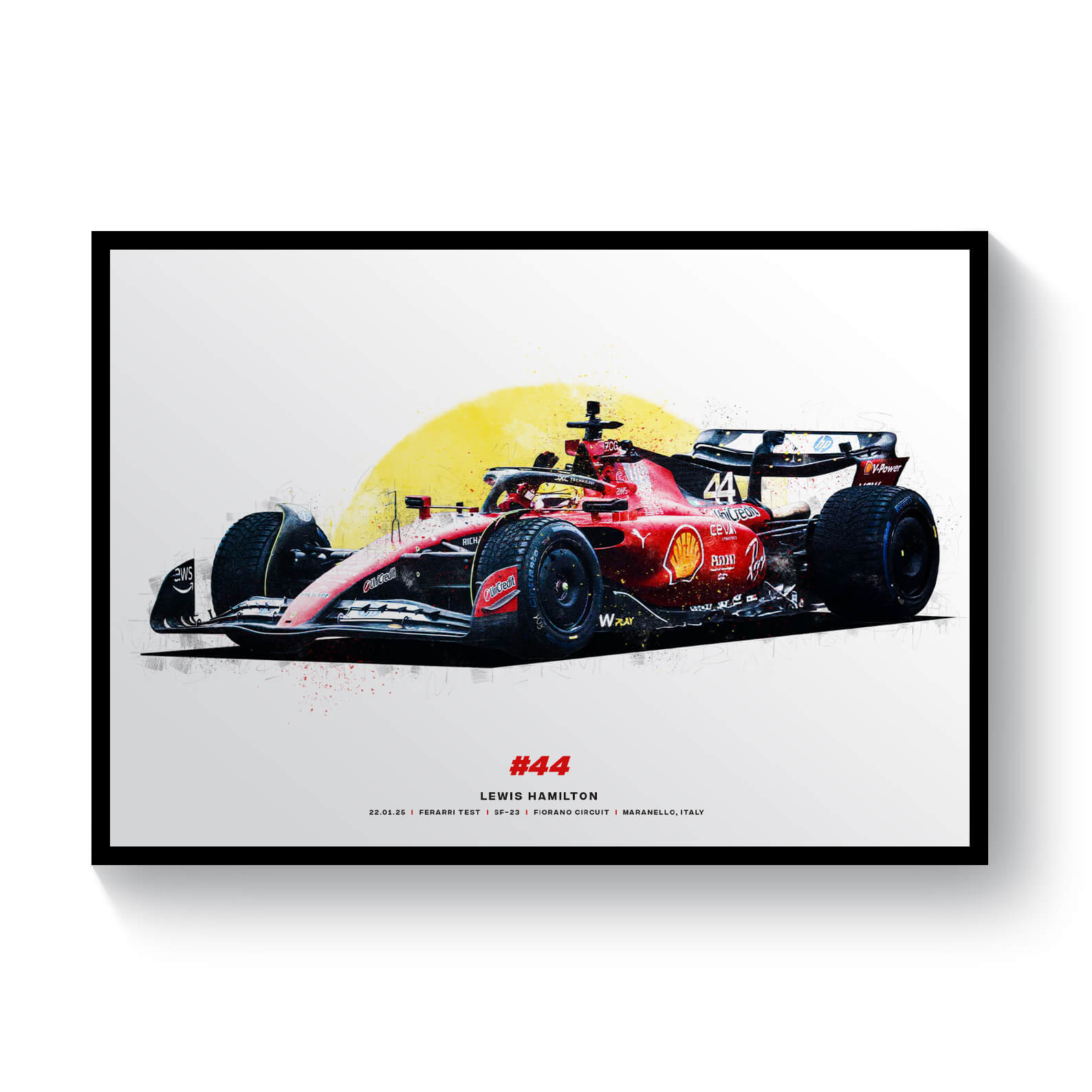 Lewis Hamilton Ferrari Test 2025 Formula Print