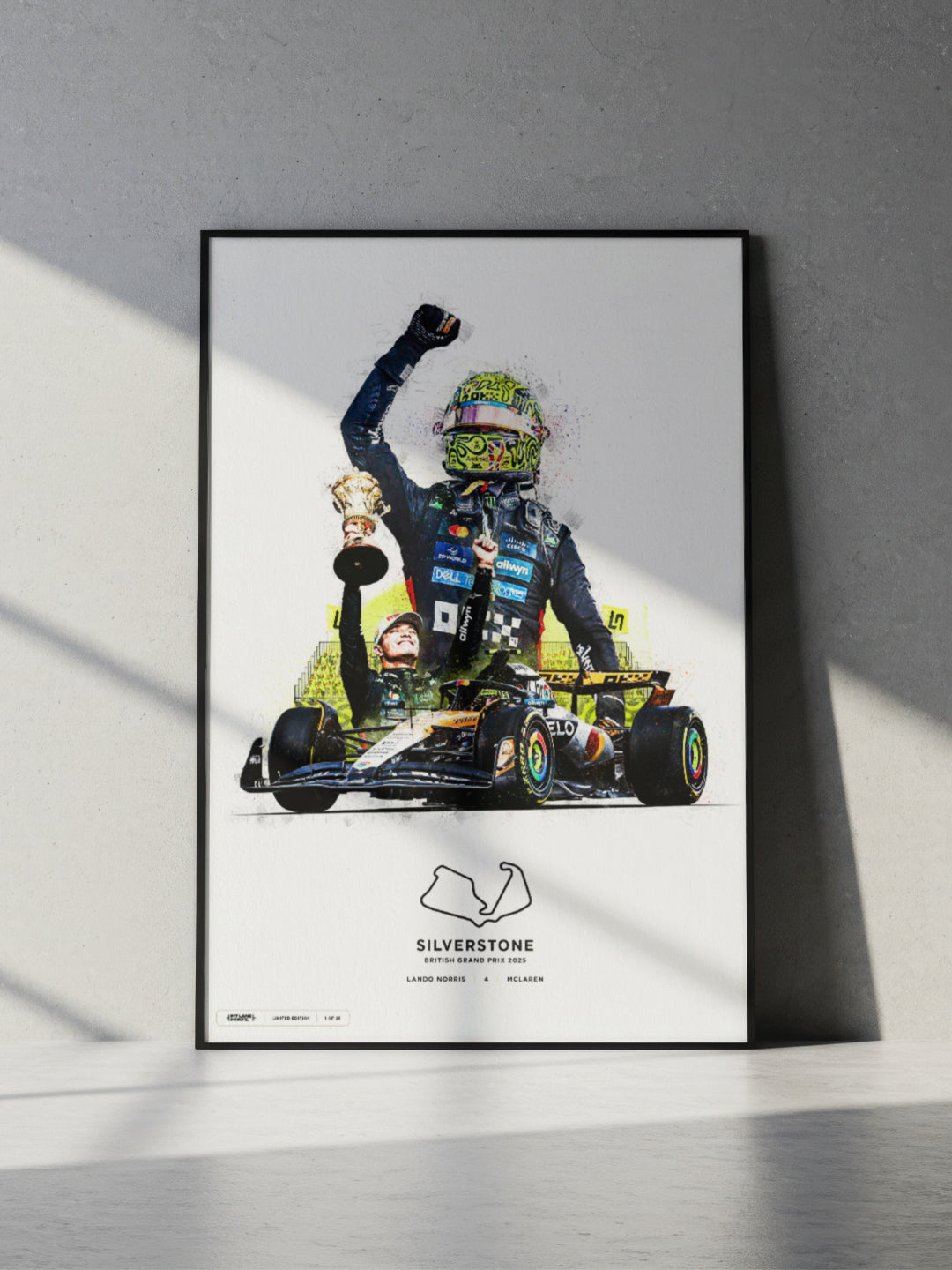 gyhac Poster su tela di Lando Norris F1 2024, decorazione per camera da letto, ufficio, stanza, regalo, 50 x 75 cm