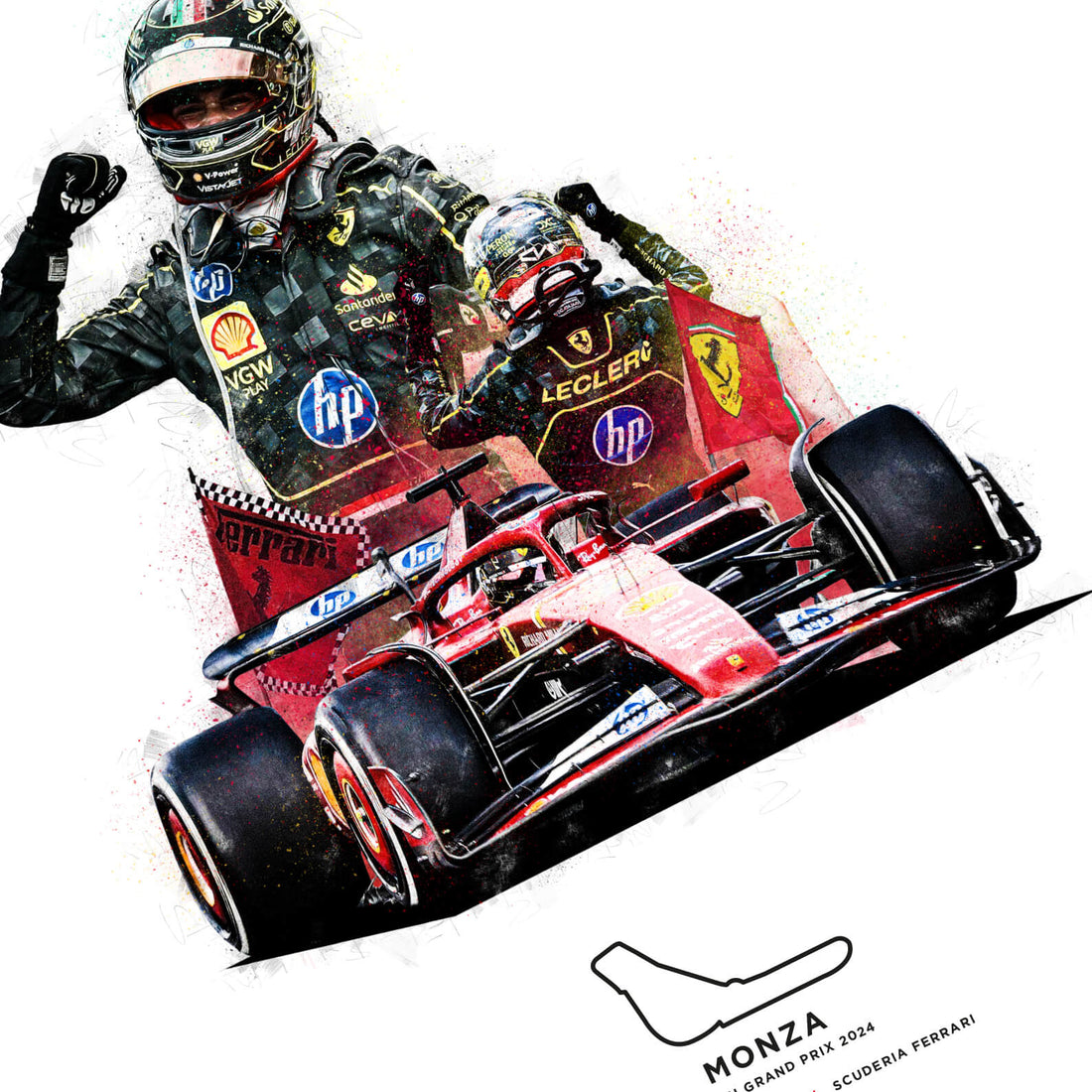 Limited Edition Charles Leclerc, Monza Italian GP 2024 - Formula 1 Print