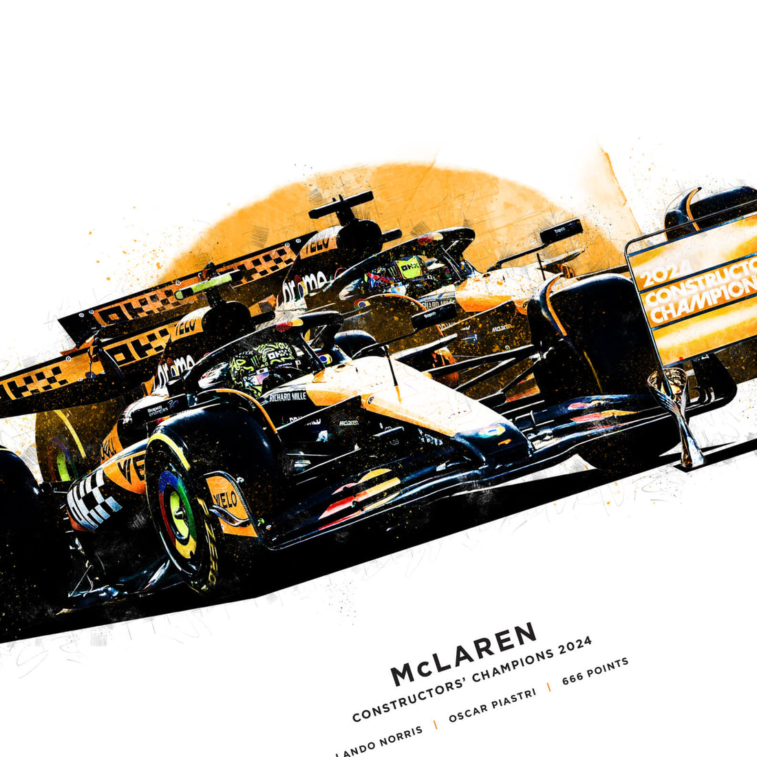 McLaren Constructors' Champions 2024, Formula 1 Art Print