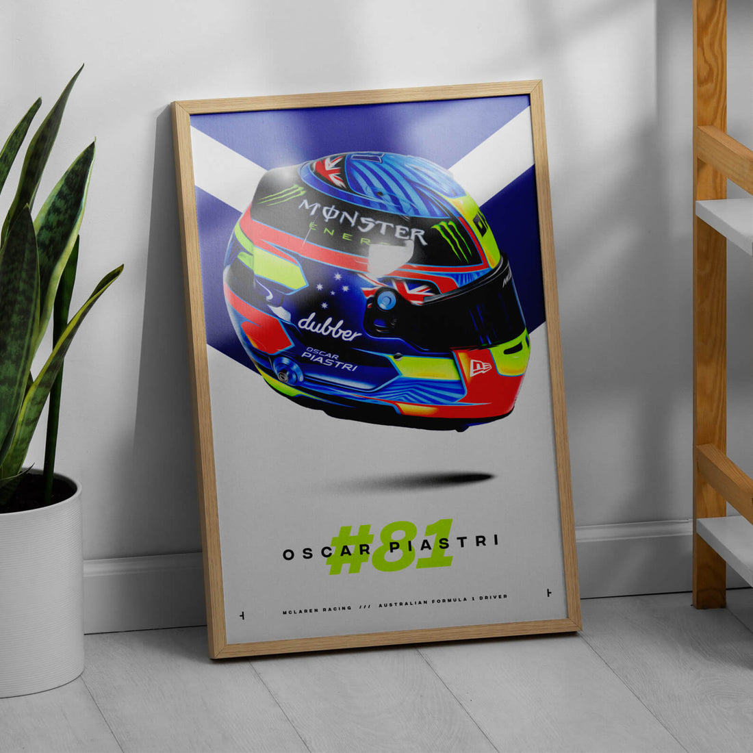 Oscar Piastri 2024 Helmet, Formula 1 Print
