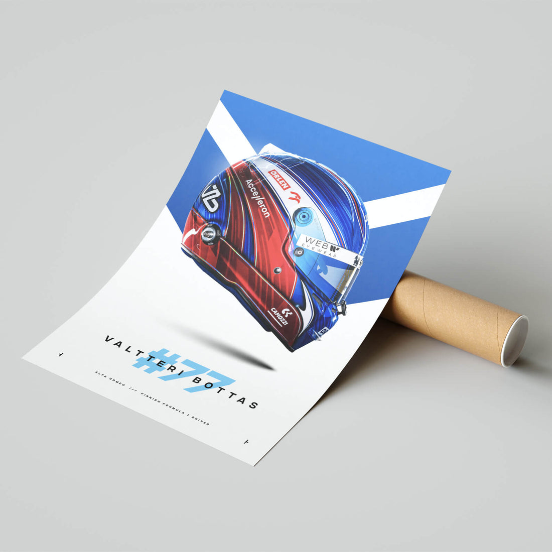 Valtteri Bottas print in black frame