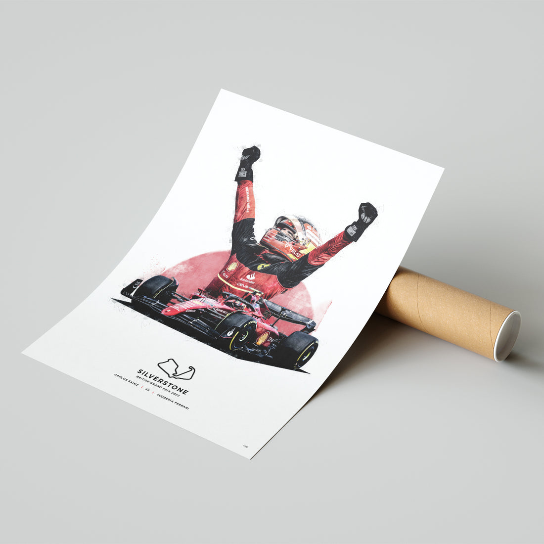 Limited Edition Carlos Sainz Print : 2022 Formula 1 Silverstone GP