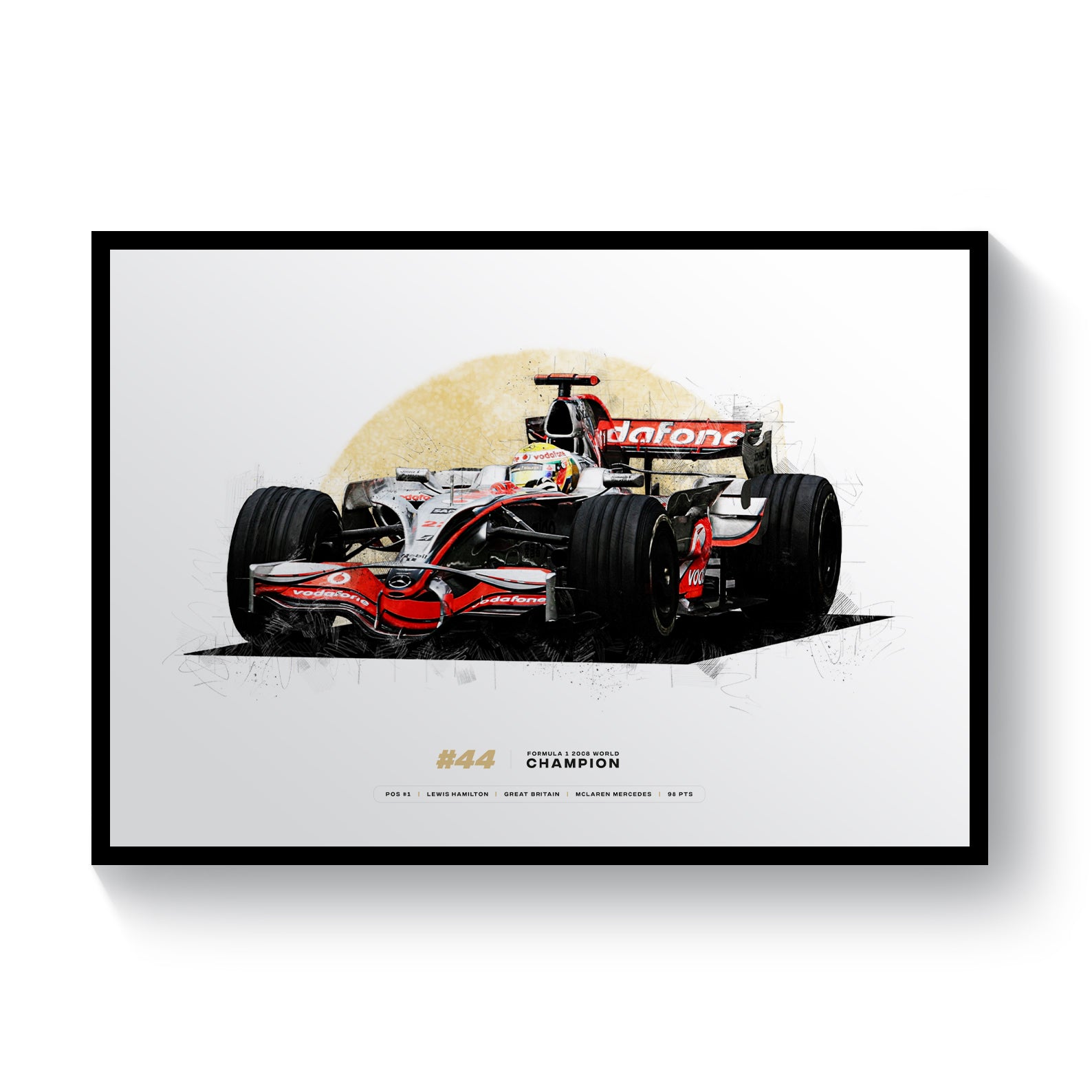 Lewis Hamilton 2008 Formula Champion, McLaren MP4-23 Art Print