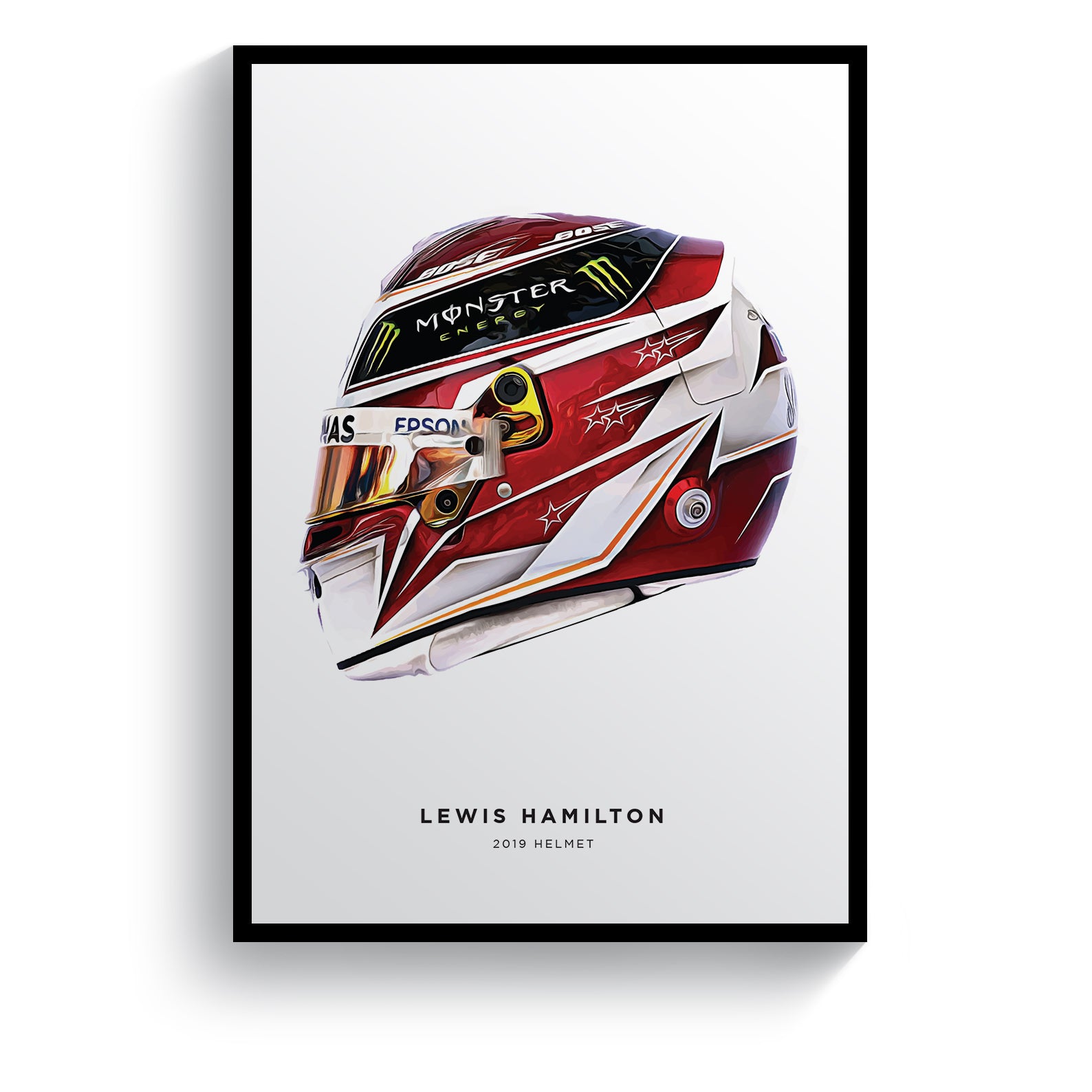 Lewis Hamilton 2019 Formula Helmet Print