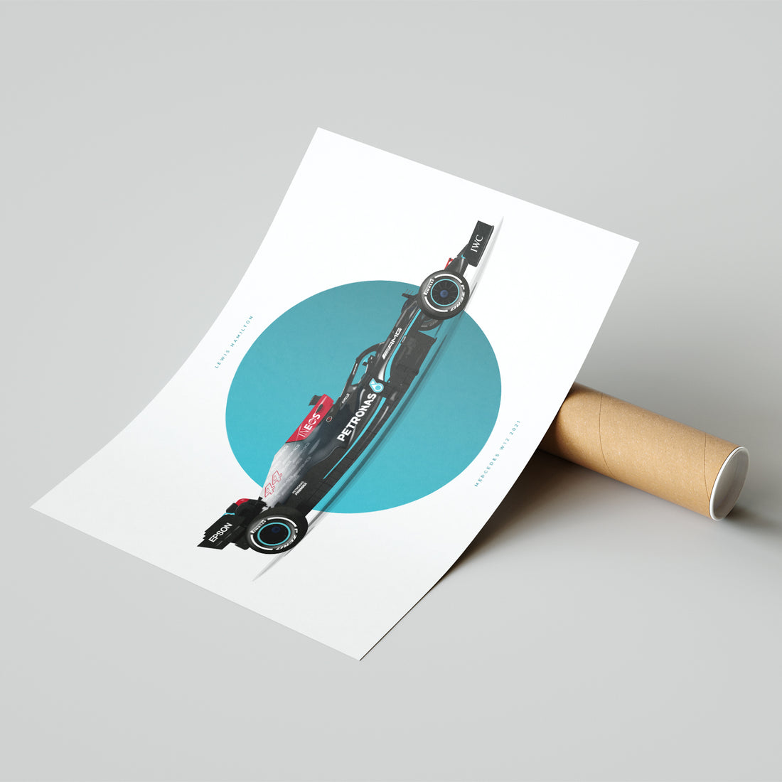 Lewis Hamilton Mercedes W12 2021 Formula 1 Car Print