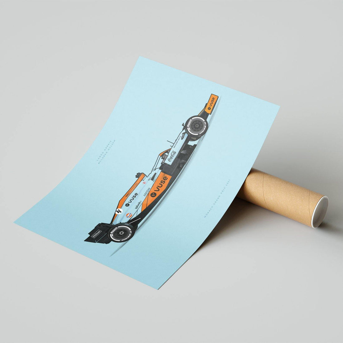 Lando Norris Monaco Edition McLaren MCL35M 2021 Formula 1 Car Print