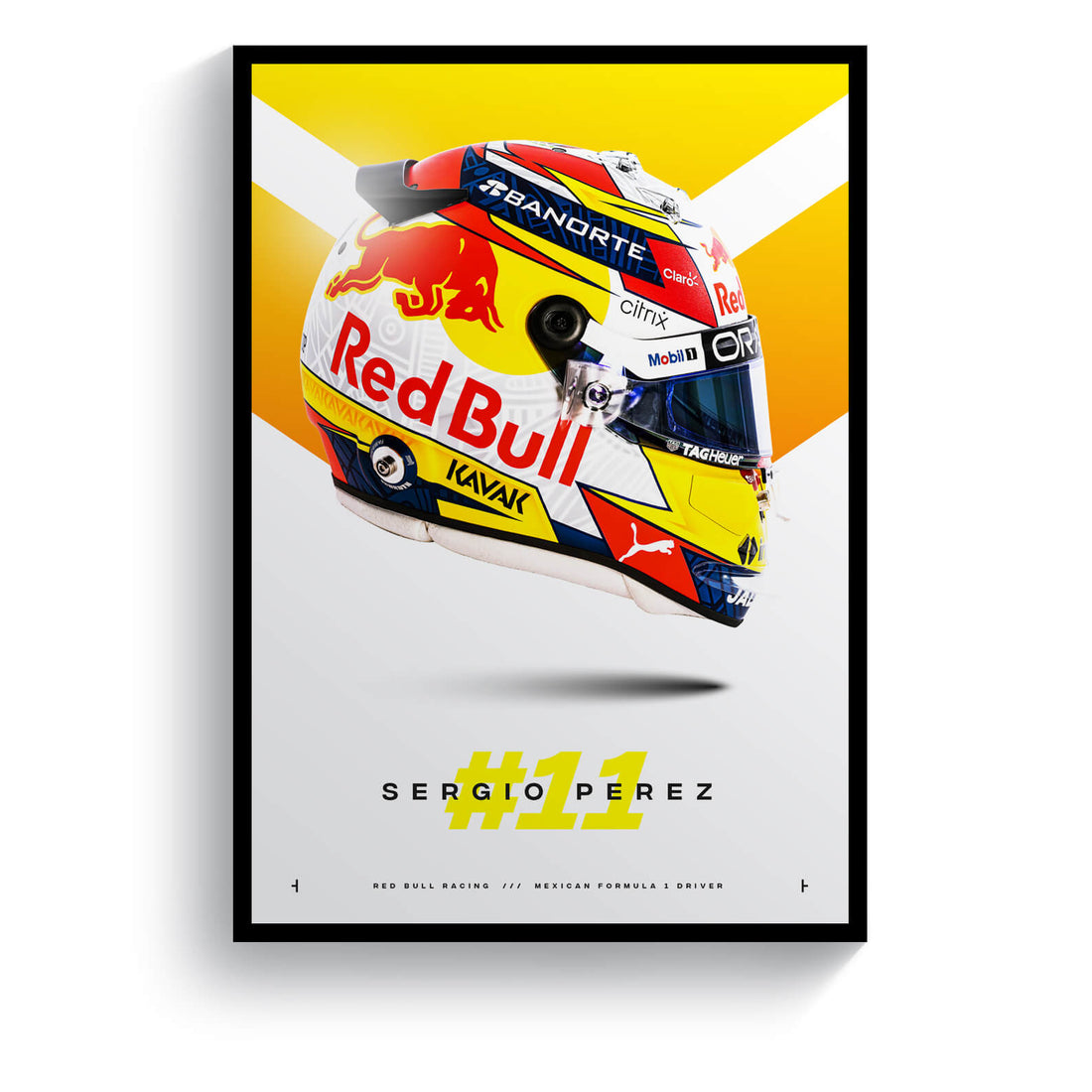 Sergio Perez print in black frame