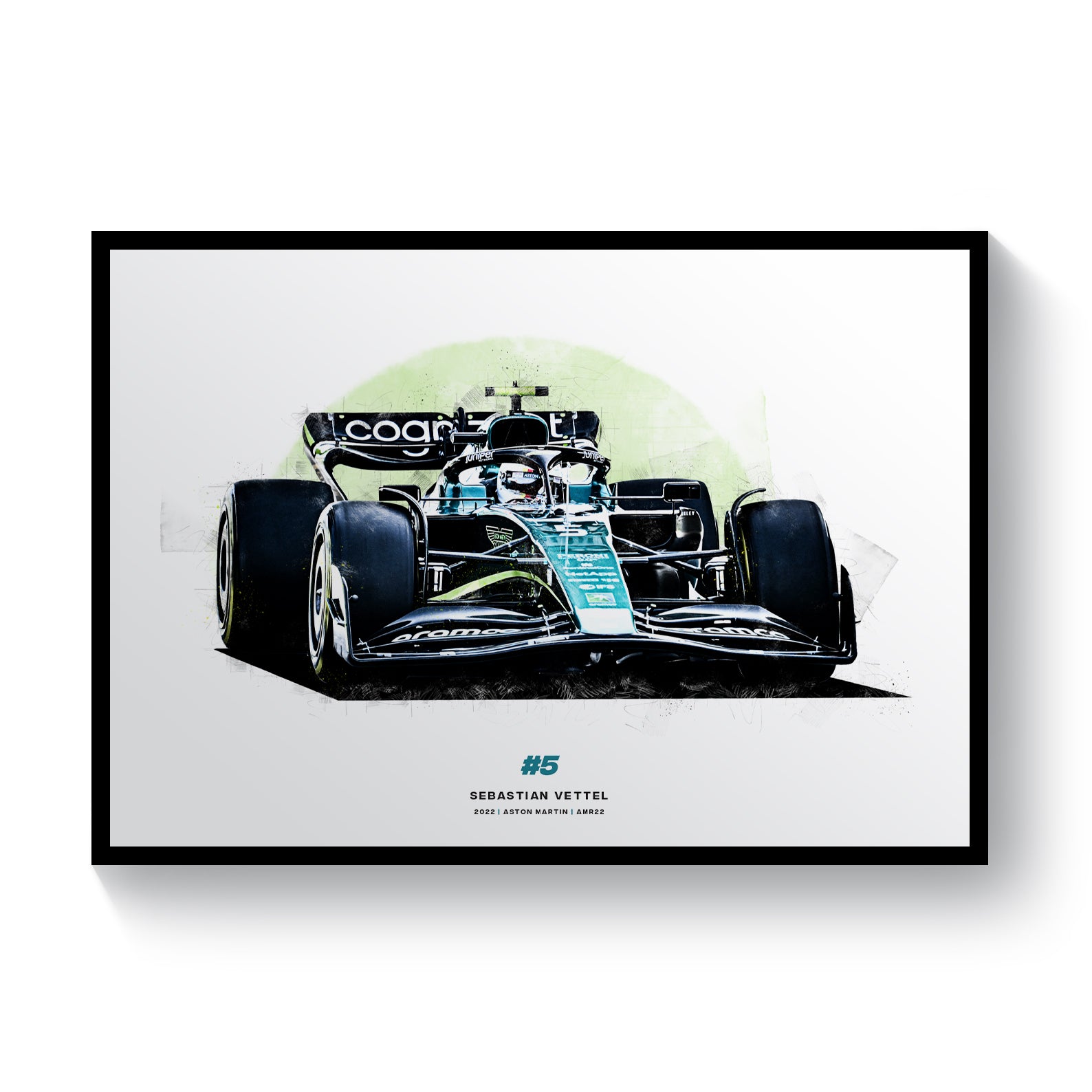 Sebastian Vettel Aston Martin AMR22 2022 Formula Car Print