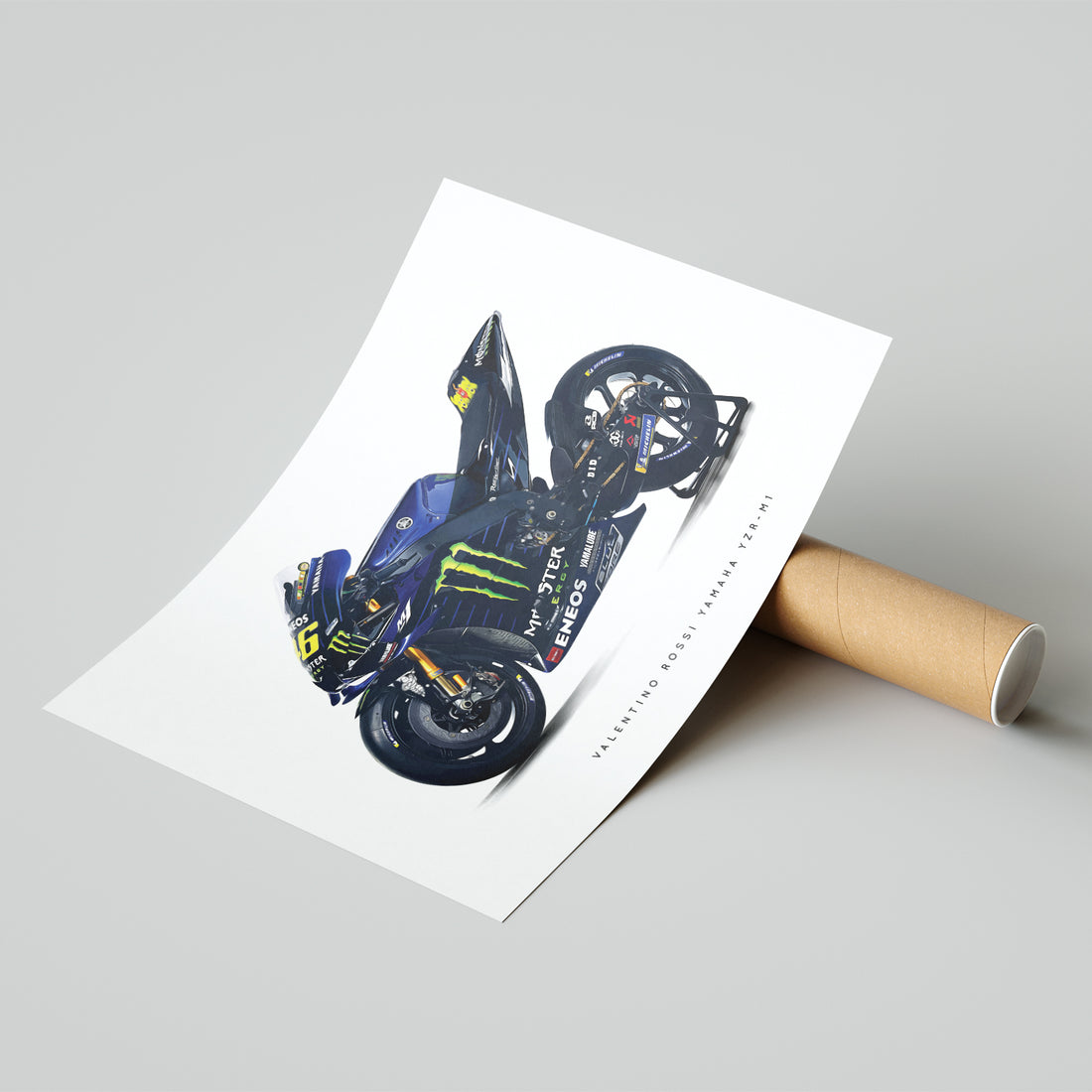 Valentino Rossi Yamaha YZR-M1 MotoGP Bike Print