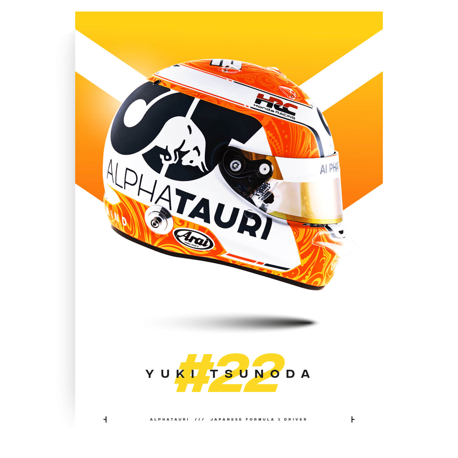 Yuki Tsunoda print/poster without frame