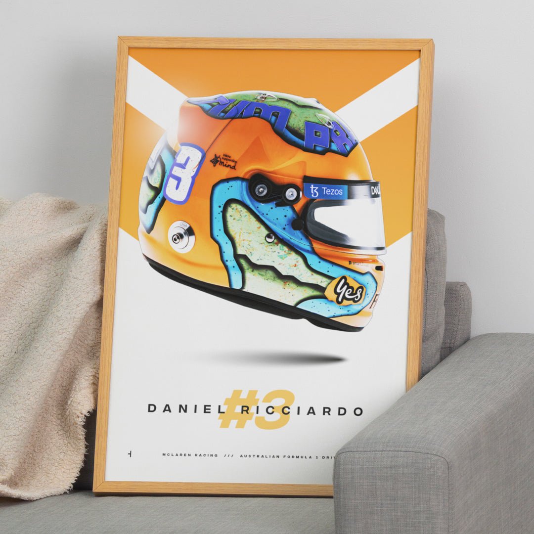 Daniel Ricciardo print in black frame