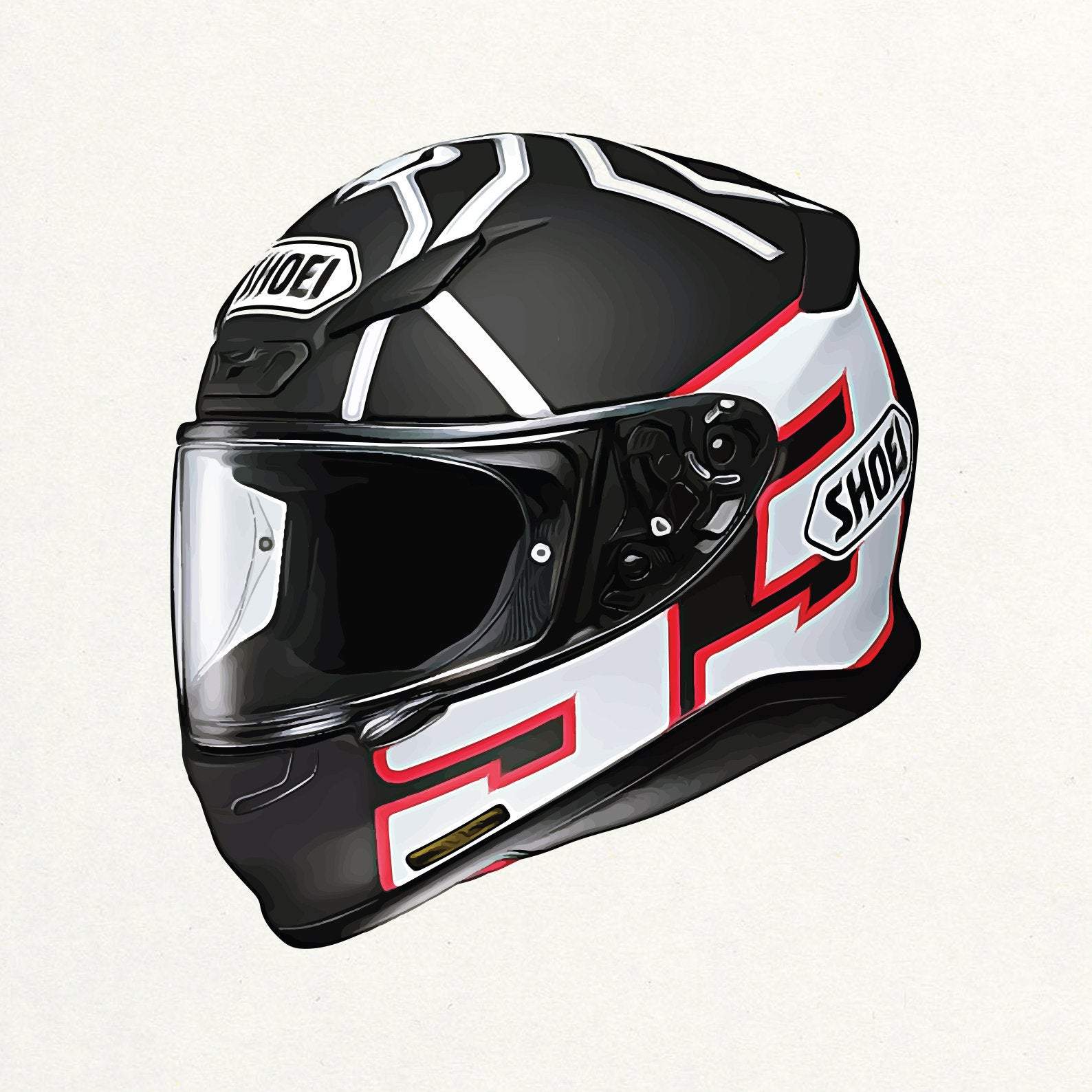 Marc Marquez Valencia 2019 MotoGP Helmet Print - Pit Lane Prints