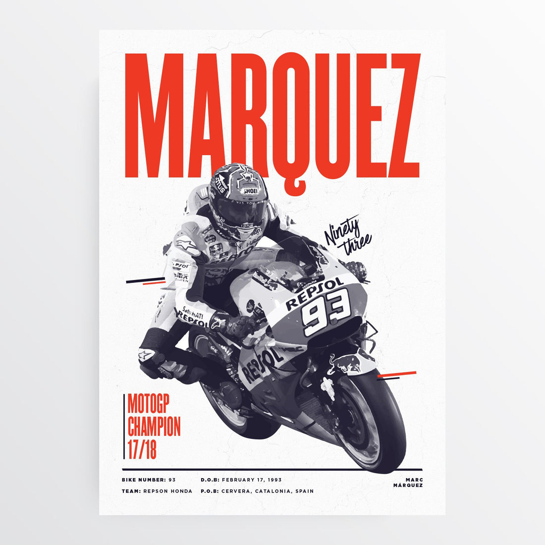 Marc Marquez 2019 MotoGP Rider Print