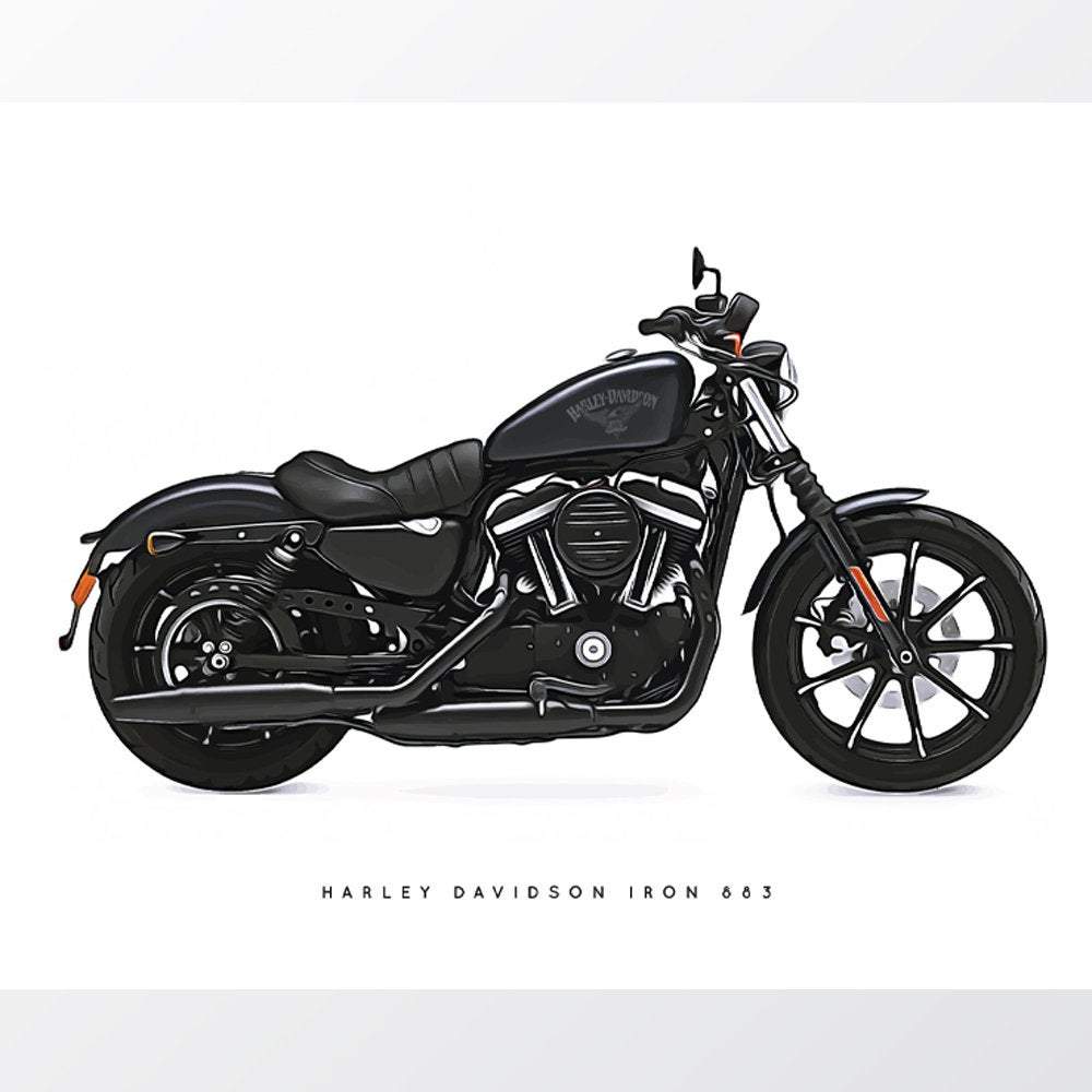 Harley Davidson Iron 883 Motorcycle Print - Pit Lane Prints