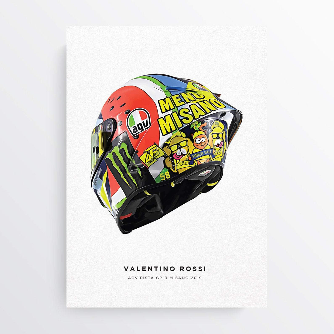 Valentino Rossi Misano 2019 MotoGP Helmet Print
