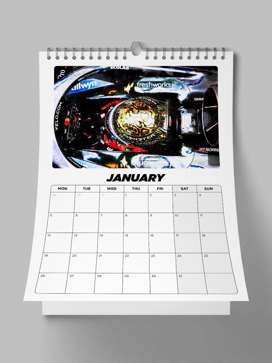 Pit Lane Prints 2026 F1 Wall Calendar