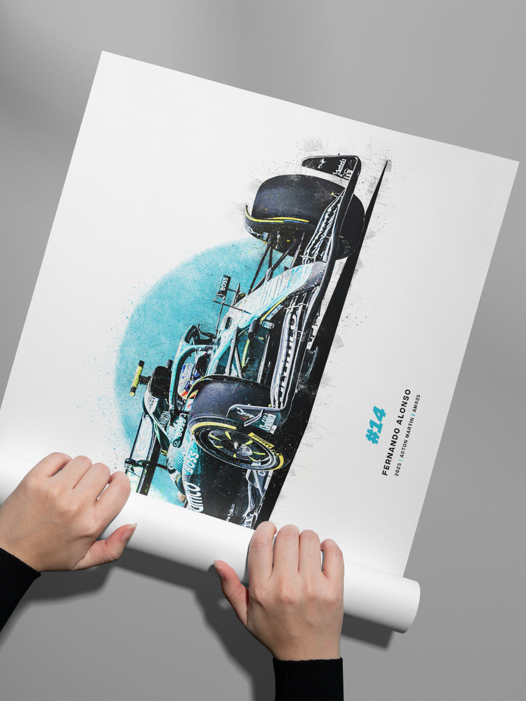 Fernando Alonso 2025 Aston Martin AMR25, Formula 1 Print