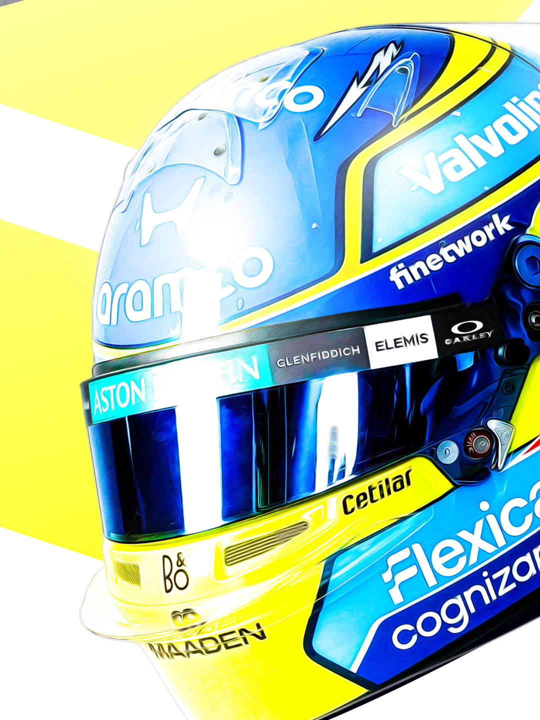 Fernando Alonso 2026 Helmet, Formula 1 Print