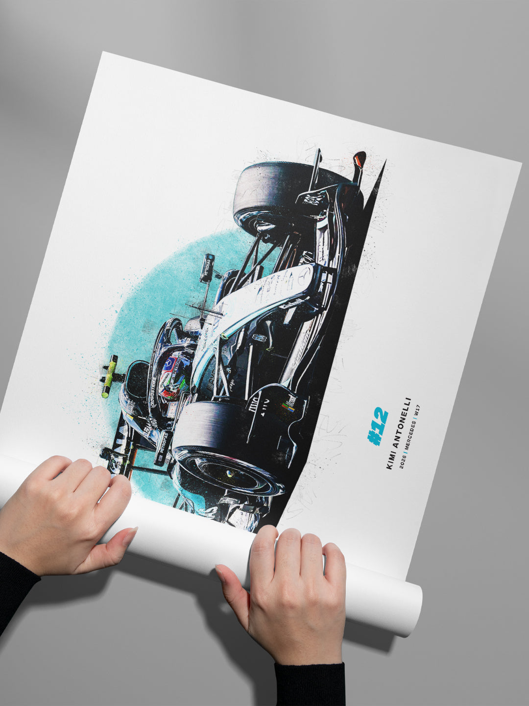Kimi Antonelli 2026 Mercedes W17, Formula 1 Print