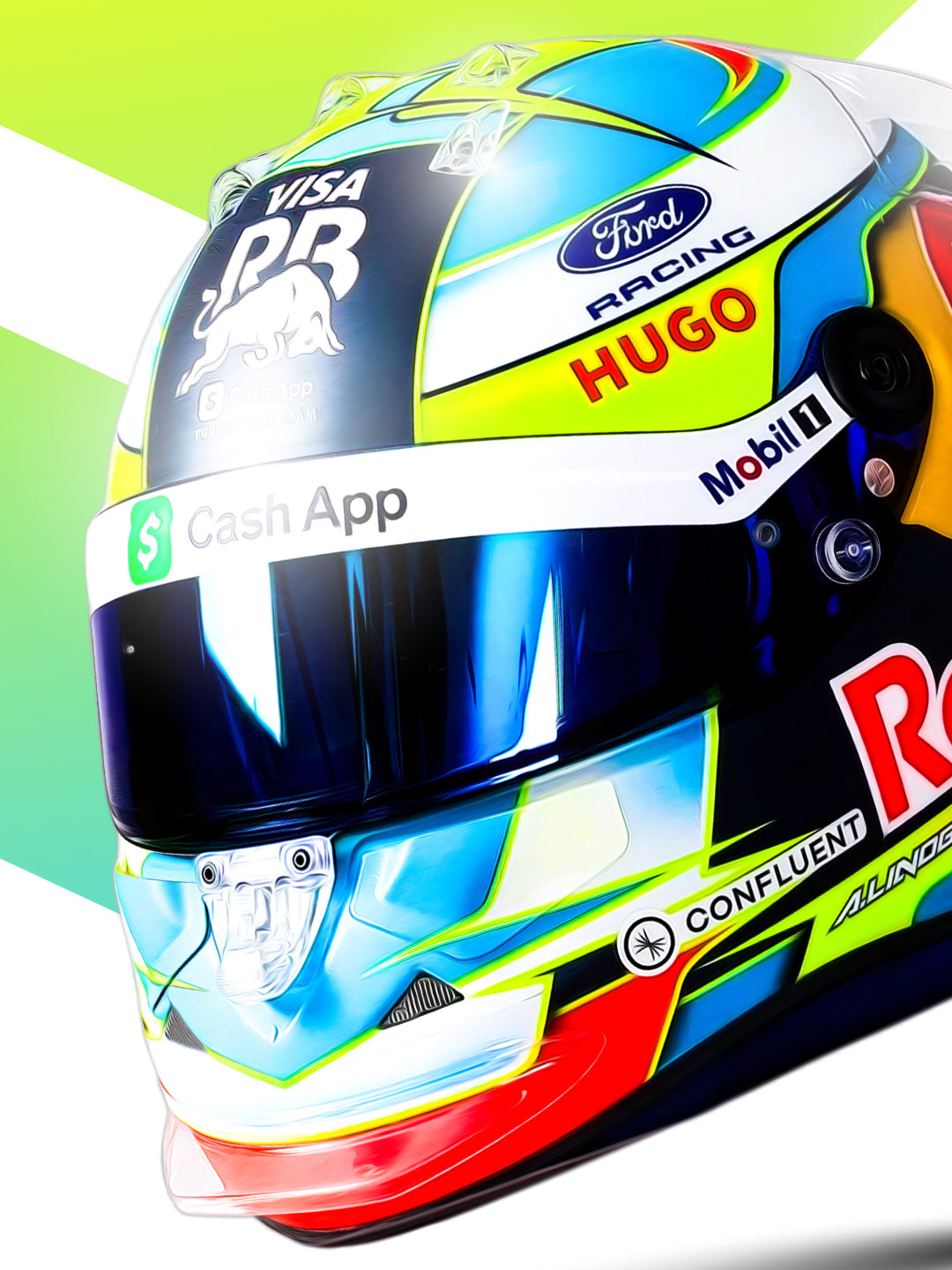 Arvid Lindblad 2026 Helmet, Formula 1 Print