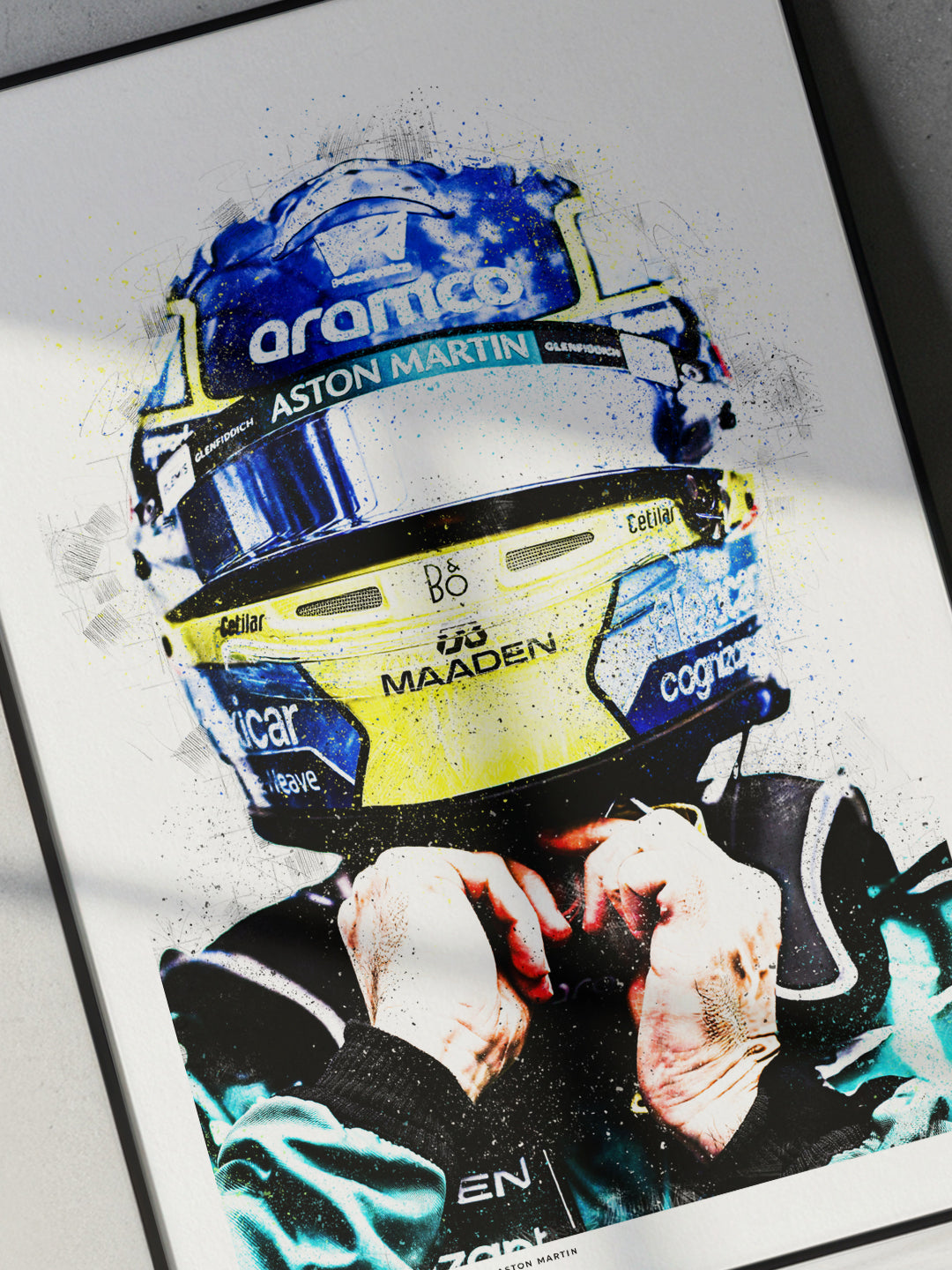 Fernando Alonso  – 2026 Helmet Close Up (Front) Formula 1 Art Print