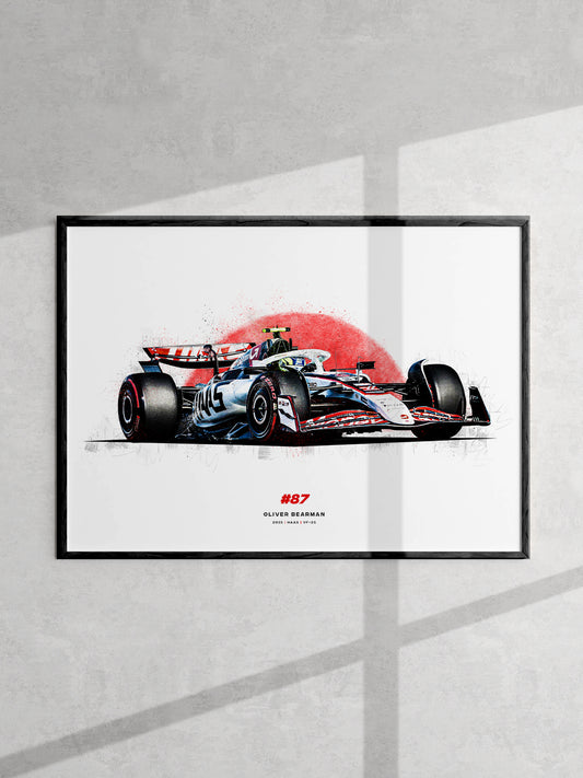 Oliver Bearman 2025 Haas VF-25, Formula 1 Print
