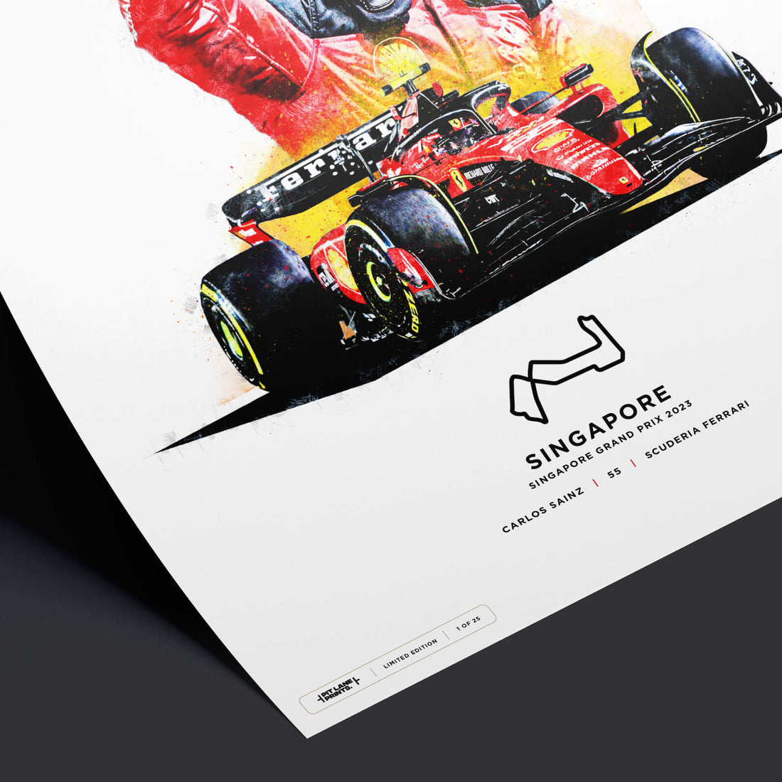 Limited Edition Carlos Sainz, Singapore GP 2023 - Formula 1 Print