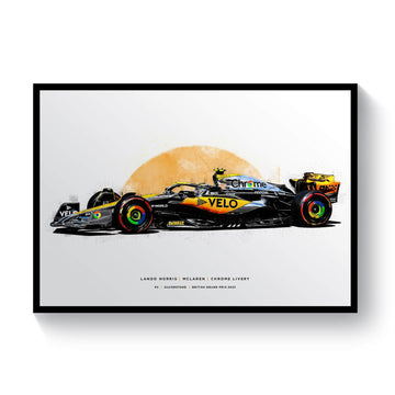 Lando Norris - McLaren Chrome Livery, British Grand Prix, 2023 Formula 1 Print