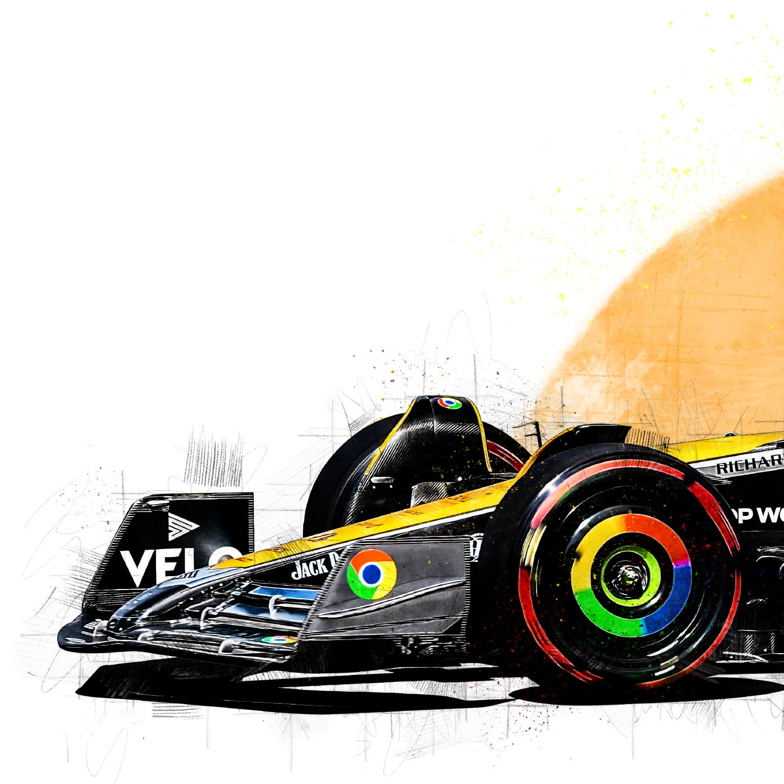 Lando Norris - McLaren Chrome Livery, British Grand Prix, 2023 Formula 1 Print