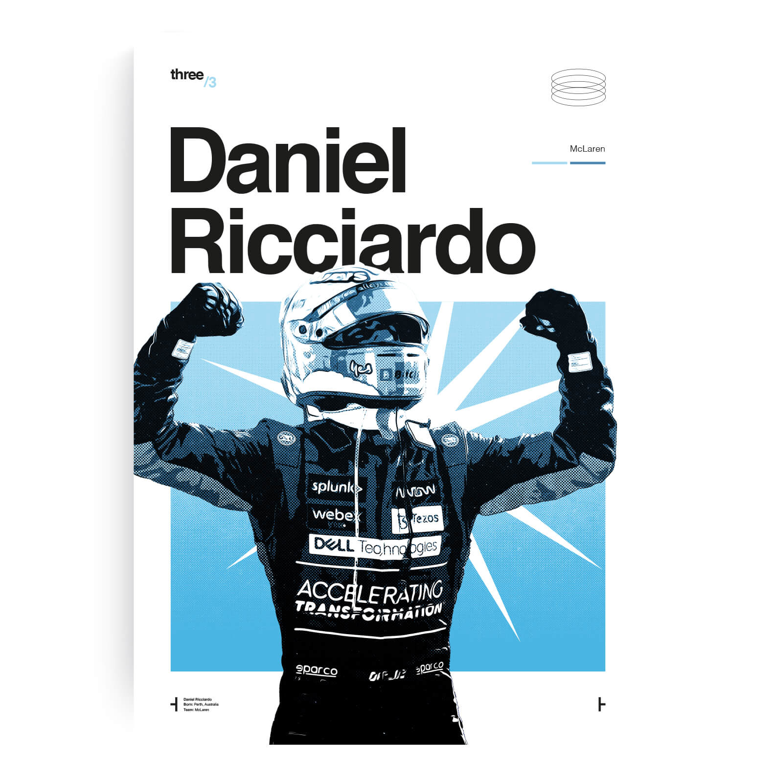 Daniel Ricciardo, Three - Formula 1 Art Print