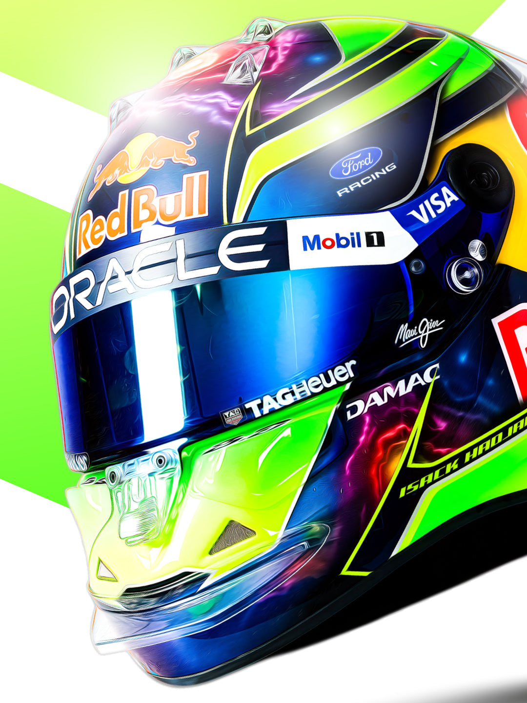 Isack Hadjar 2026 Helmet, Formula 1 Print