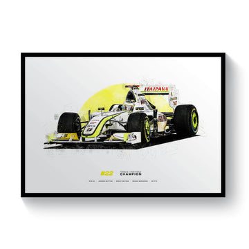 Jenson Button, Brawn GP 2009 Formula 1 World Champion Print