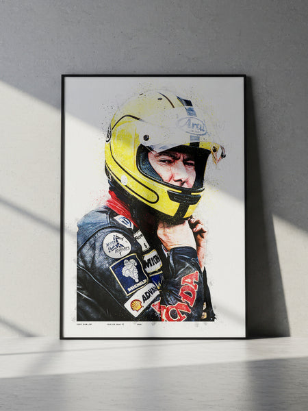 Joey Dunlop Putting On Helmet – 1996 Isle Of Man TT Art Print