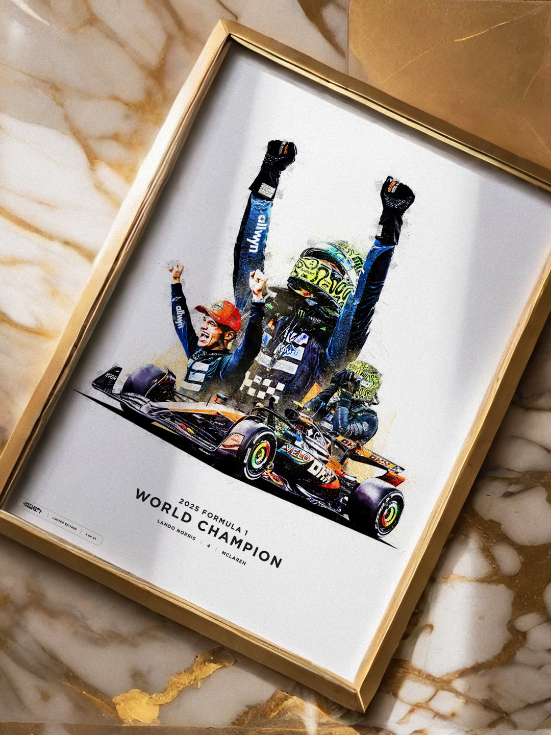 Limited Edition Lando Norris 2025 Formula 1 World Champion Print