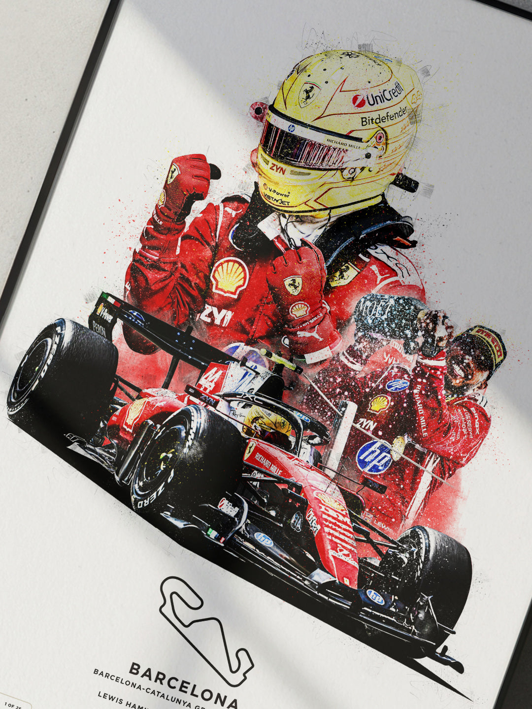Limited Edition Lewis Hamilton Barcelona GP 2026 Formula 1 Print
