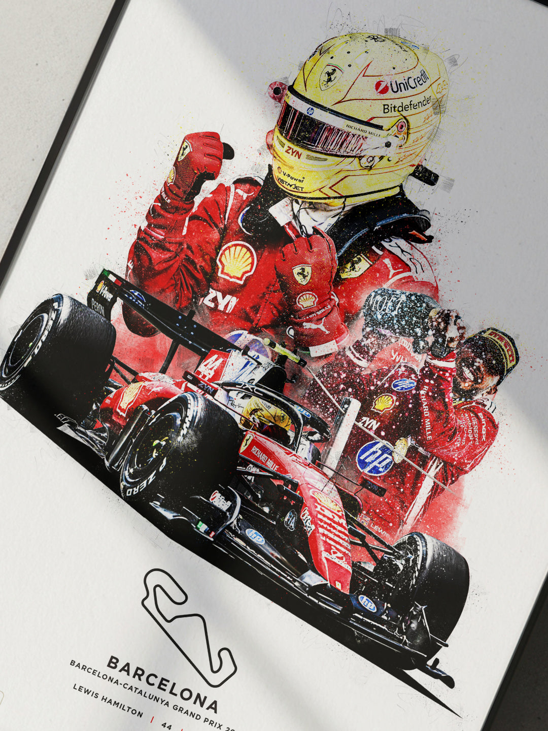 Limited Edition Lewis Hamilton Barcelona GP 2026 Formula 1 Print