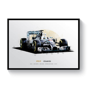 Lewis Hamilton Formula 1 2014 World Champion | Mercedes W05 Print