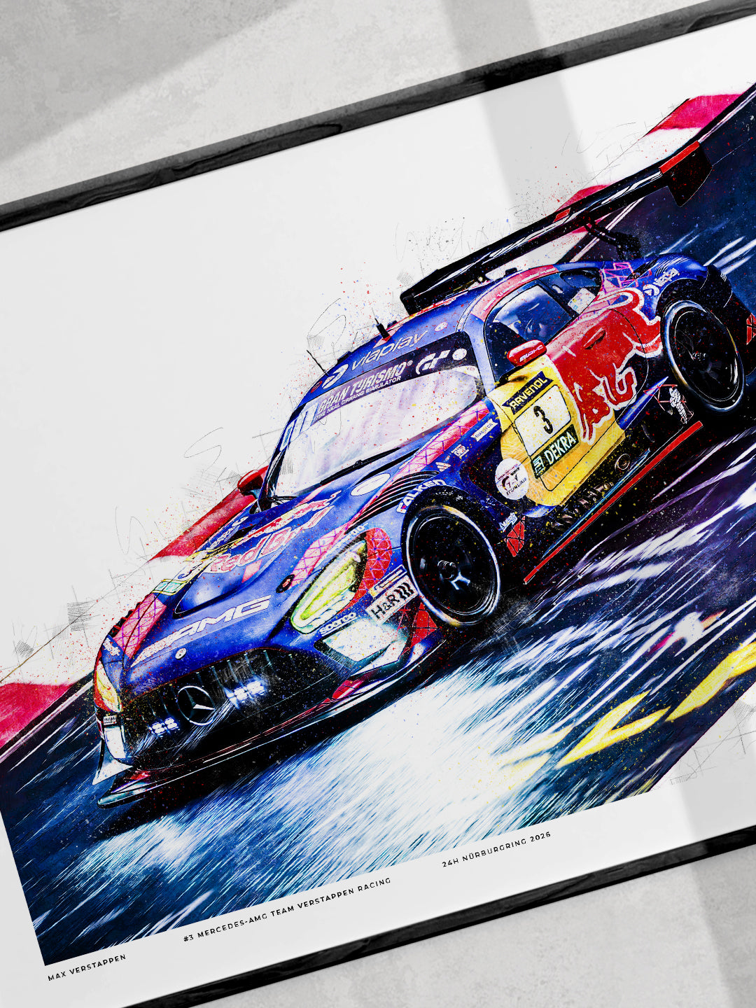 Max Verstappen – 24h Nürburgring 2026 Mercedes-AMG GT3 Art Print