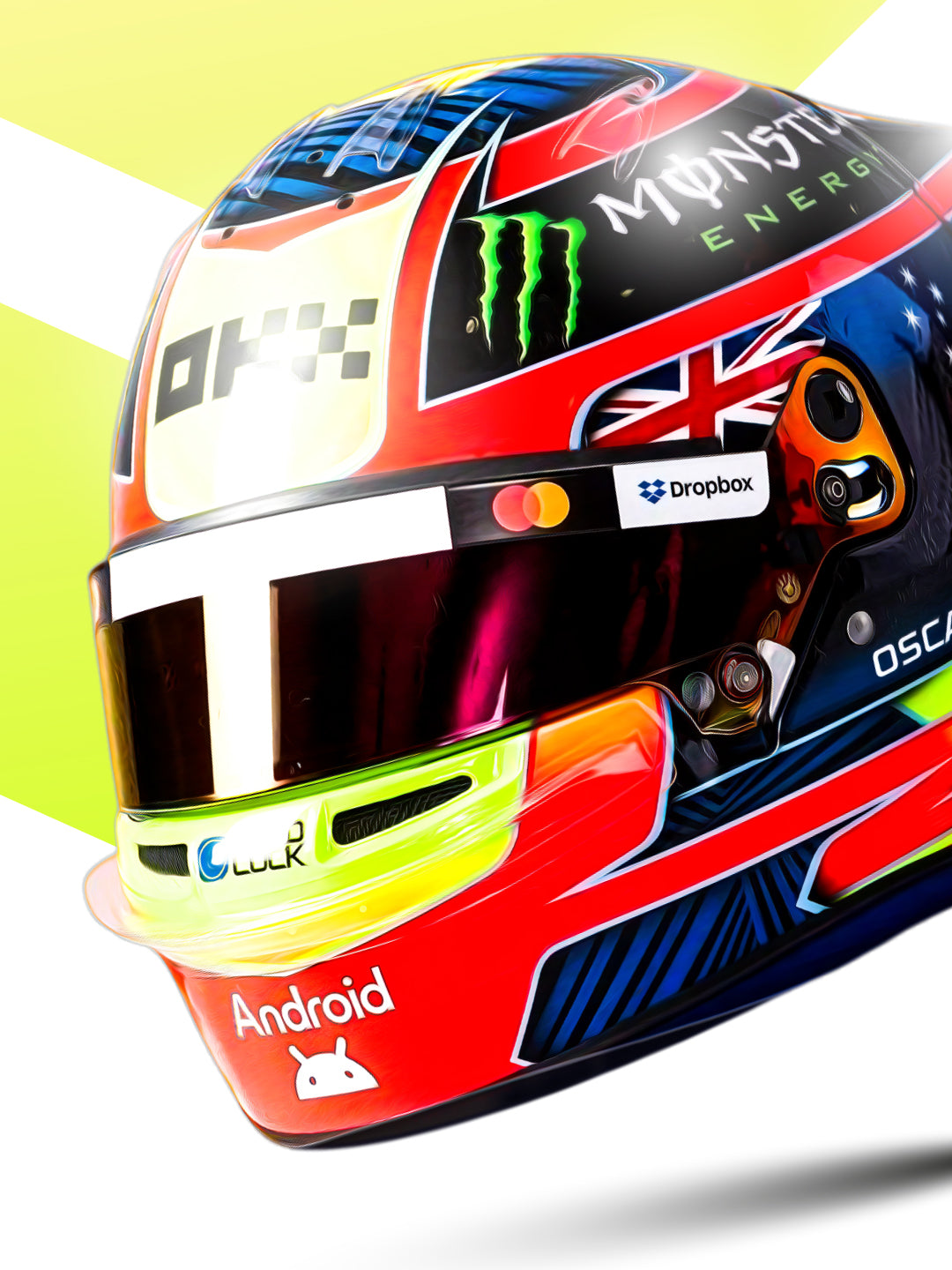 Oscar Piastri 2026 Helmet, Formula 1 Print