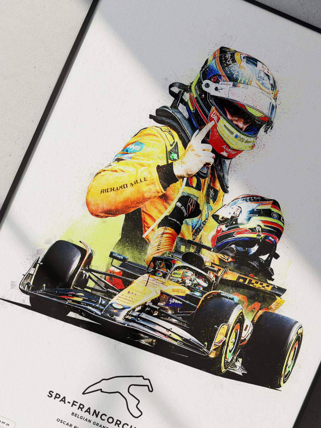 Limited Edition Oscar Piastri Spa Belgian GP 2025 Formula 1 Print