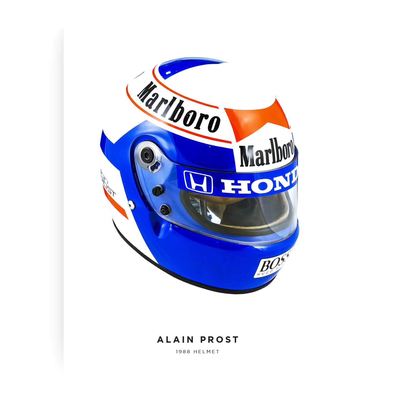 Alain Prost, 1988 Formula 1 Helmet Print