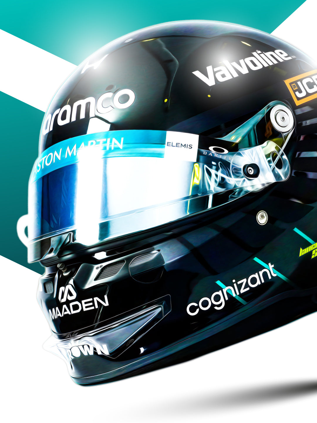 Lance Stroll 2026 Helmet, Formula 1 Print