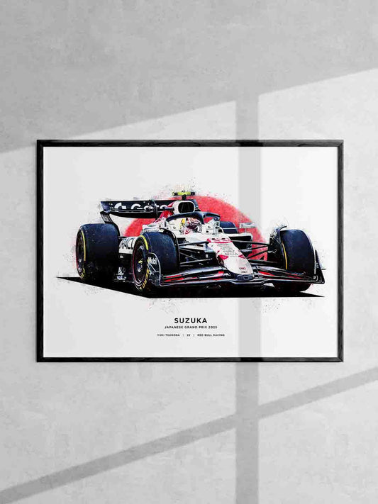 Yuki Tsunoda, Japanese GP 2025 Red Bull Racing RB21, Formula 1 Print