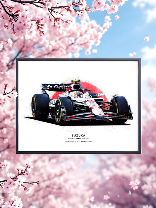 Yuki Tsunoda, Japanese GP 2025 Red Bull Racing RB21, Formula 1 Print