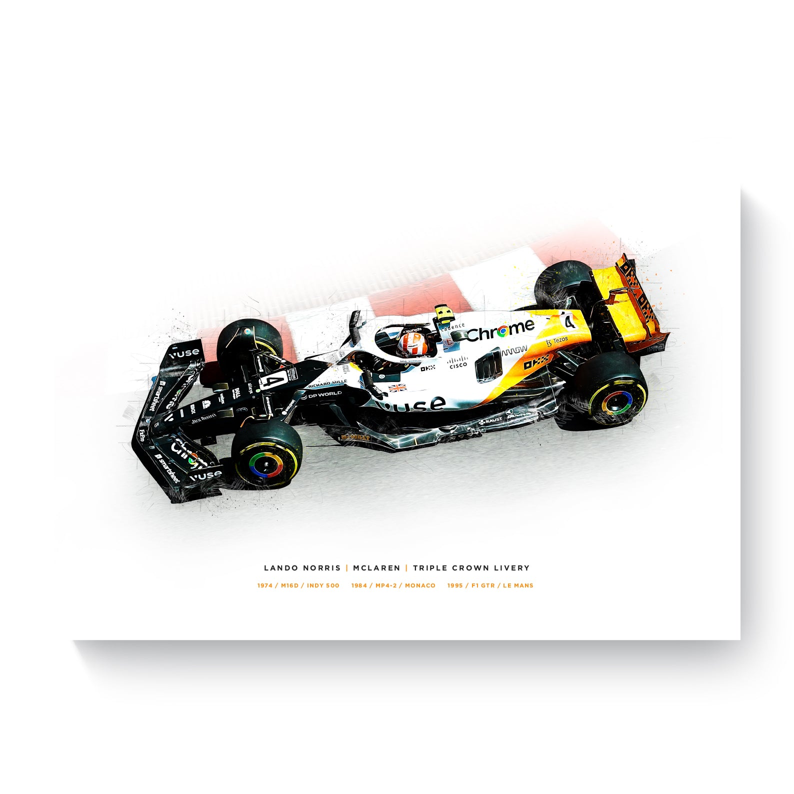 Lando Norris - McLaren, Triple Crown Livery, 2023 Formula 1 Print