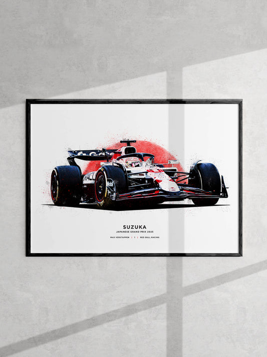 Max Verstappen, Japanese GP 2025 Red Bull Racing RB21, Formula 1 Print