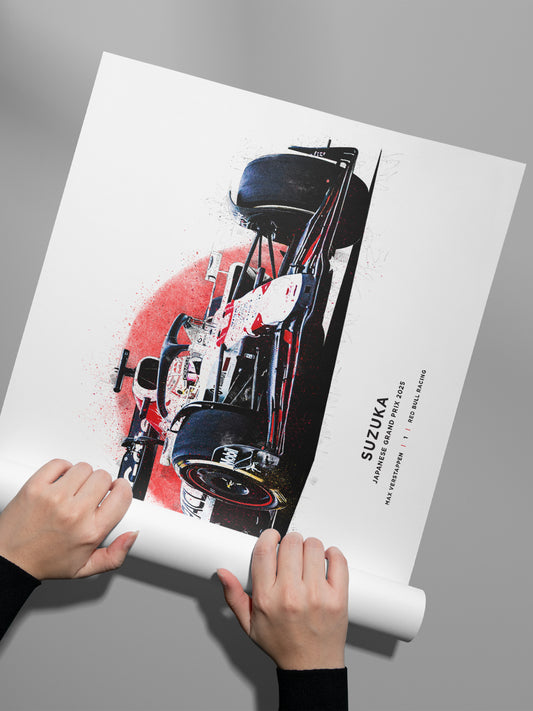 Max Verstappen, Japanese GP 2025 Red Bull Racing RB21, Formula 1 Print